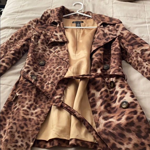 INC International Concepts Jackets & Blazers - Leopard print belted jacket